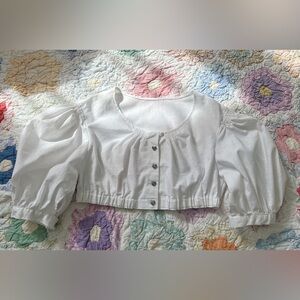 🤍Vintage dirndl cropped blouse